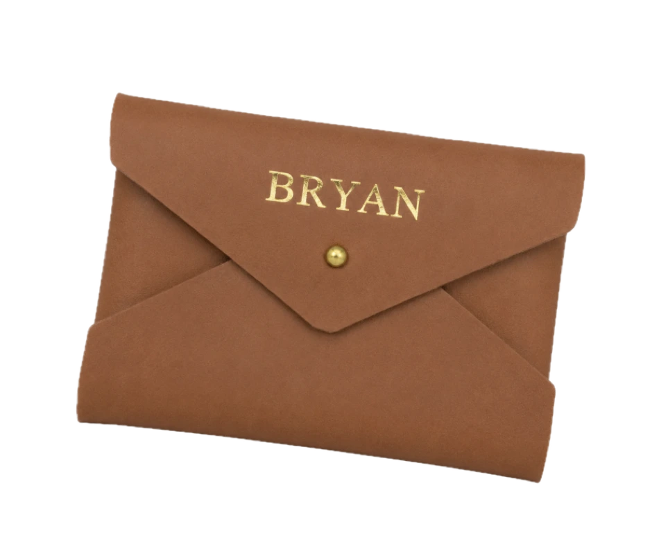 A card carrier secured by a button